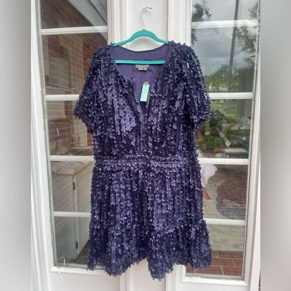 Anthropologie Floral Appliqué Somerset Mini Dress NWT - Picture 7 of 11